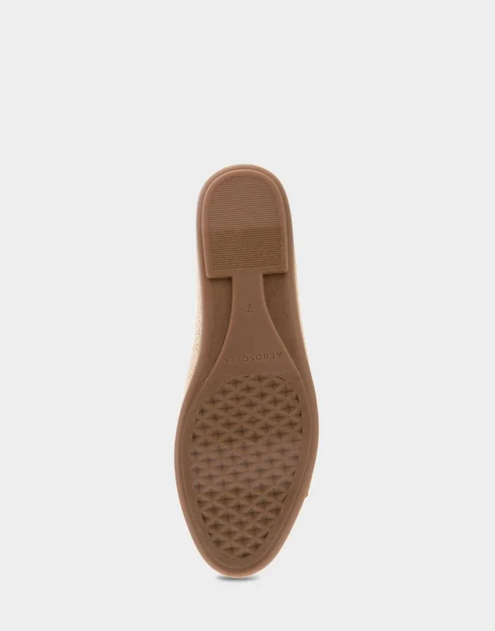 Aerosoles Comfortable Women039s Ornamented Flat In Natural Raffia Combo Raffia Fabric Natural Raffia Combo Women Wide Width Flats