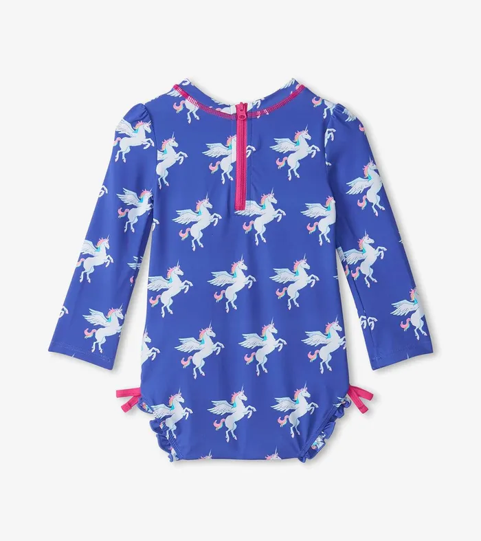 Baby Girls Dazzling Unicorn Rashguard Swimsuit Hatley