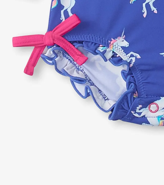 Baby Girls Dazzling Unicorn Rashguard Swimsuit Hatley
