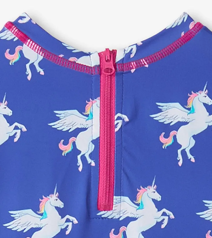 Baby Girls Dazzling Unicorn Rashguard Swimsuit Hatley