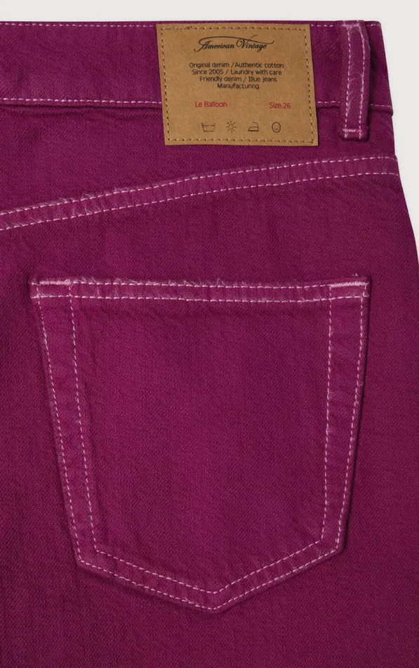Balloon Jeans Nyolow Overdyed Fuchsia Women American Vintage Jeans