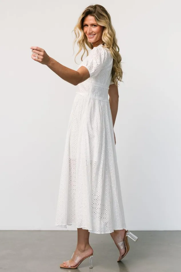 Baltic Born Midi Dresses Women Esther Eyelet Midi Dress Off White