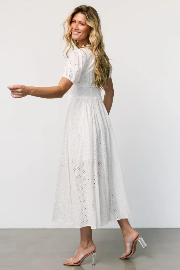 Baltic Born Midi Dresses Women Esther Eyelet Midi Dress Off White