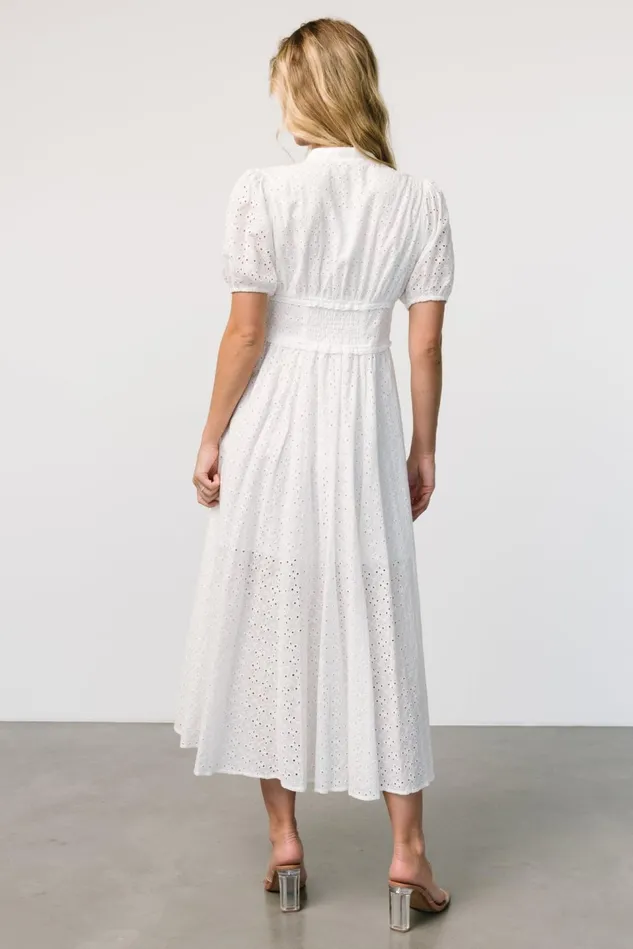Baltic Born Midi Dresses Women Esther Eyelet Midi Dress Off White