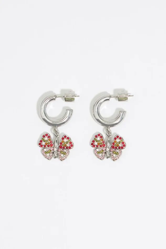 Butterfly Hoop Earrings Silver Women Bimba Y Lola Earrings