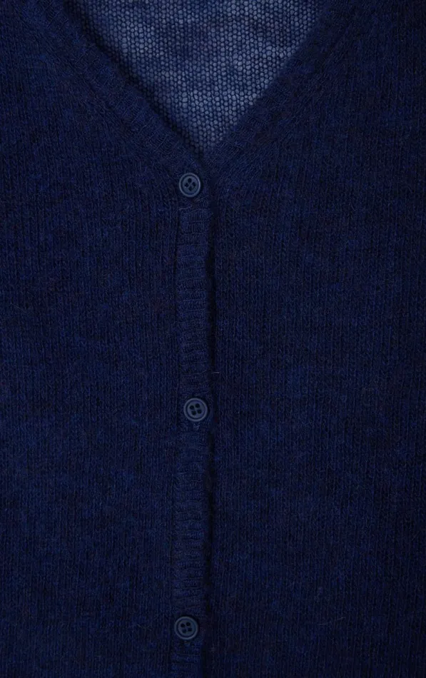 Cardigan Dumy Melange Navy Women American Vintage Jumpers and Cardigans