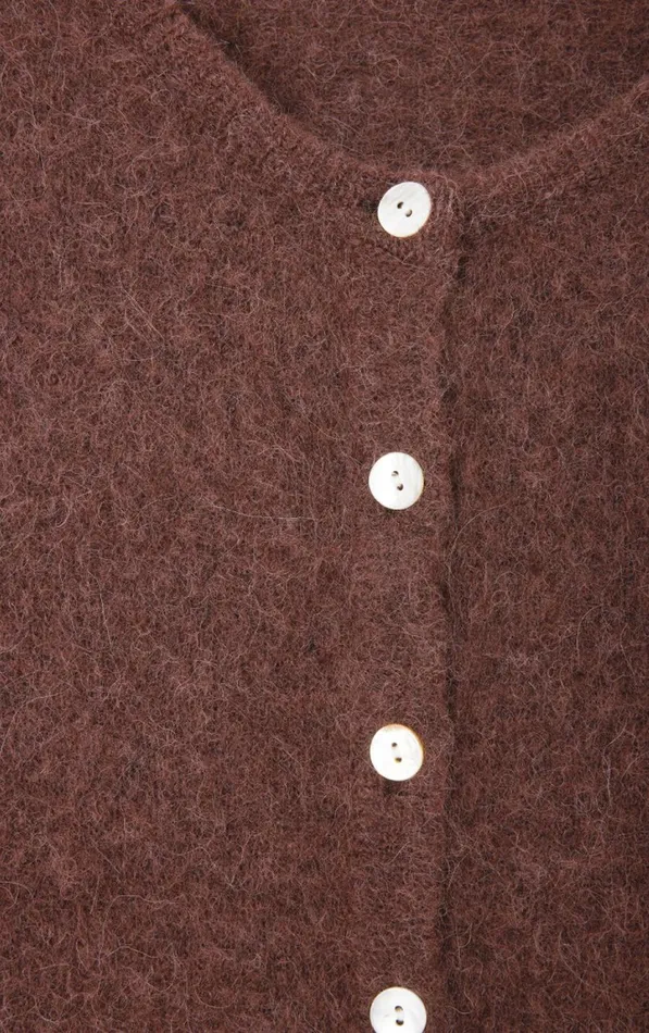Cardigan Vitow Choco Black Melange Women American Vintage Jumpers and Cardigans Cardigan Vitow Choco Black Melange Women American Vintage Jumpers and Cardigans