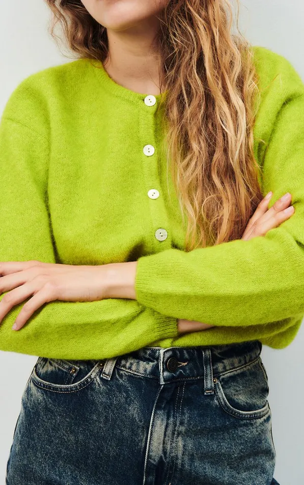 Cardigan Vitow Moss Melange Women American Vintage Jumpers and Cardigans