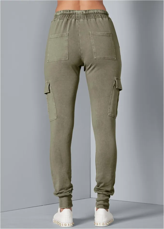 CARGO LOUNGE JOGGERS Olive Women VENUS Bottoms CARGO LOUNGE JOGGERS Olive Women VENUS Bottoms
