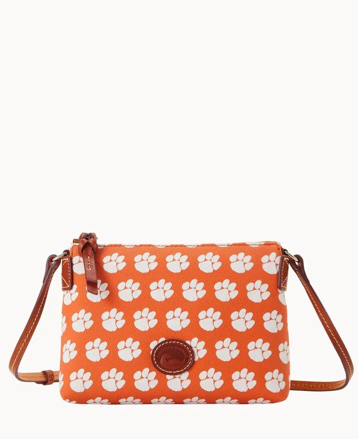 Collegiate Clemson University Crossbody Pouchette Clemson Woman Dooney and Bourke Crossbodies