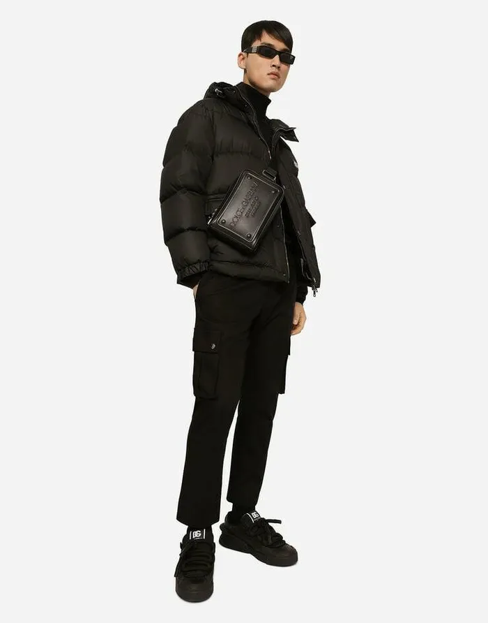 Dolce and Gabbana Backpacks And Fanny Packs Men Calfskin Belt Bag With Raised Logo Black Dolce and Gabbana Backpacks And Fanny Packs Men Calfskin Belt Bag With Raised Logo Black