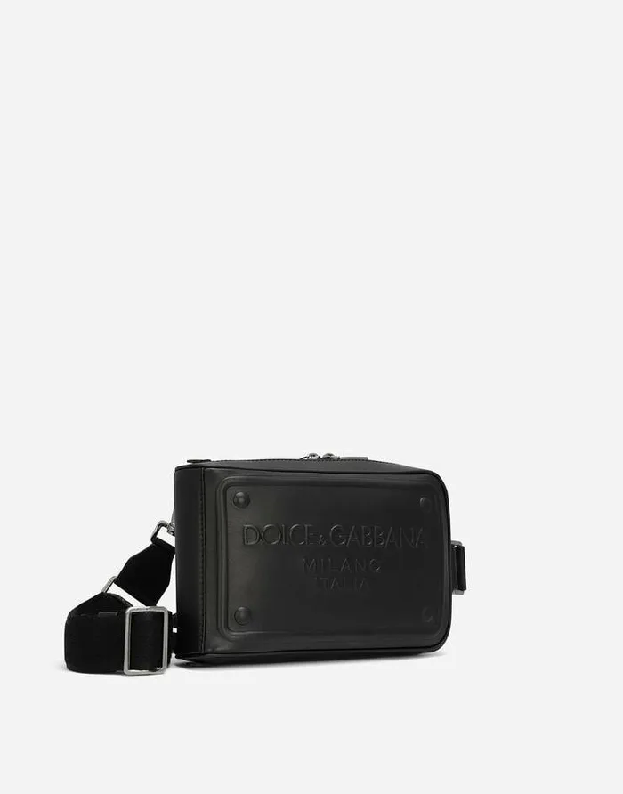 Dolce and Gabbana Backpacks And Fanny Packs Men Calfskin Belt Bag With Raised Logo Black Dolce and Gabbana Backpacks And Fanny Packs Men Calfskin Belt Bag With Raised Logo Black