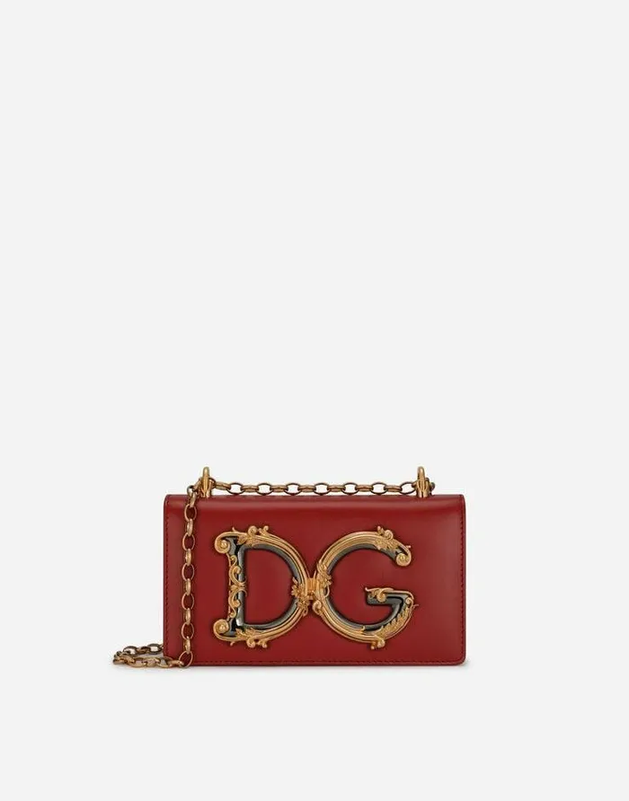 Dolce and Gabbana Clutches Mini And Micro Bags Women Calfskin DG Girls Phone Bag Red Dolce and Gabbana Clutches Mini And Micro Bags Women Calfskin DG Girls Phone Bag Red