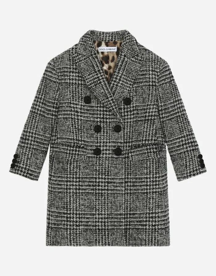 Dolce and Gabbana Coats And Jackets Children Doublebreasted Glen Plaid Coat Multicolor Dolce and Gabbana Coats And Jackets Children Doublebreasted Glen Plaid Coat Multicolor