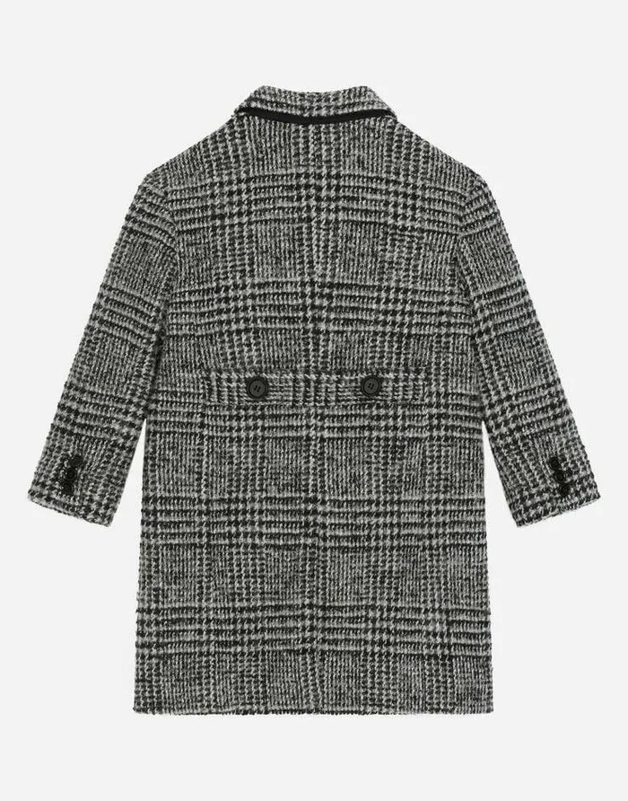 Dolce and Gabbana Coats And Jackets Children Doublebreasted Glen Plaid Coat Multicolor Dolce and Gabbana Coats And Jackets Children Doublebreasted Glen Plaid Coat Multicolor