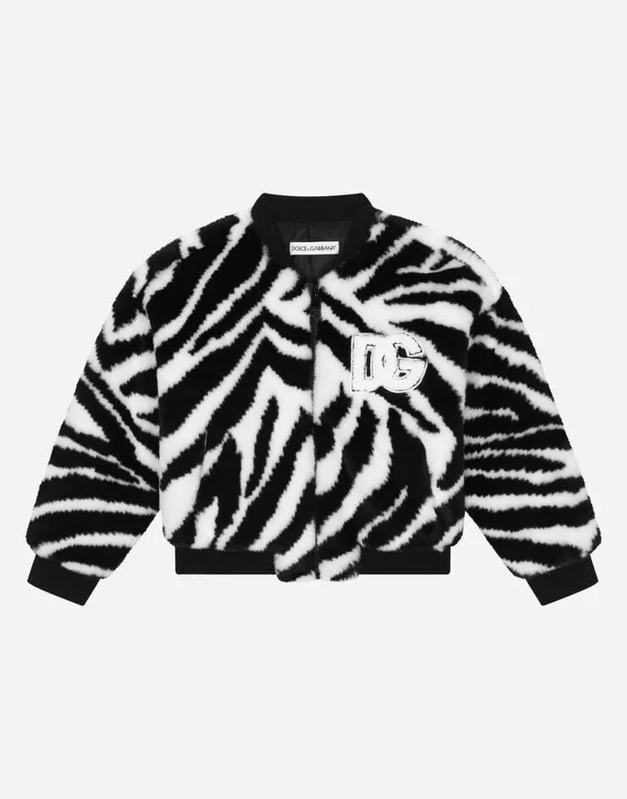Dolce and Gabbana Coats And Jackets Children Zebradesign Faux Fur Bomber Jacket Multicolor Dolce and Gabbana Coats And Jackets Children Zebradesign Faux Fur Bomber Jacket Multicolor