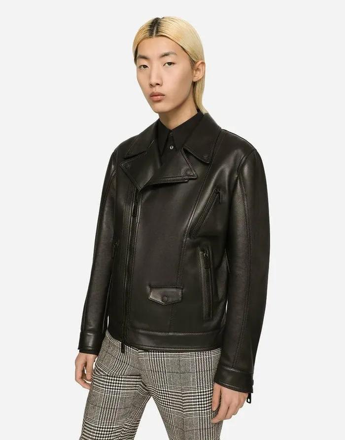 Dolce and Gabbana Coats And Jackets Men Lambskin Jacket Multicolor Dolce and Gabbana Coats And Jackets Men Lambskin Jacket Multicolor