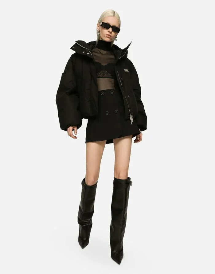 Dolce and Gabbana Coats And Jackets Women Short Nylon Jacket Black