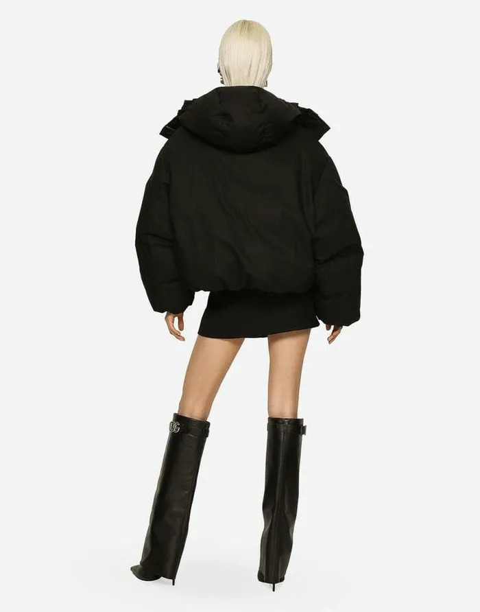 Dolce and Gabbana Coats And Jackets Women Short Nylon Jacket Black