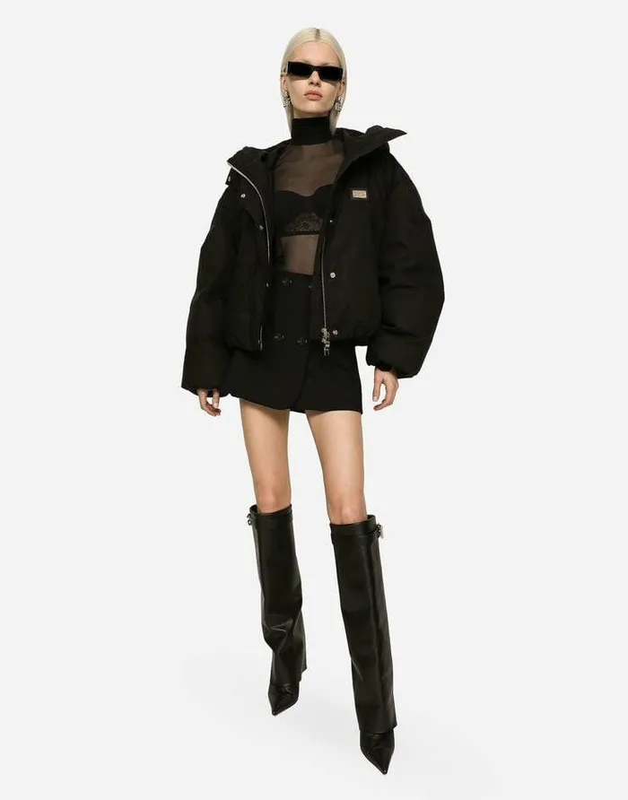 Dolce and Gabbana Coats And Jackets Women Short Nylon Jacket Black