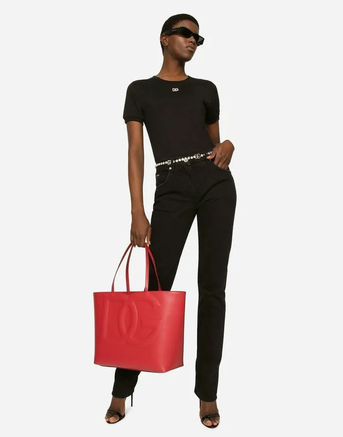 Dolce and Gabbana DG Logo Bag Women Medium DG Logo Shopper Red Dolce and Gabbana DG Logo Bag Women Medium DG Logo Shopper Red