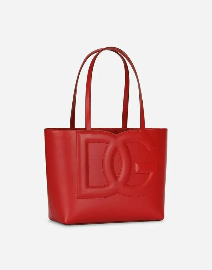 Dolce and Gabbana DG Logo Bag Women Small Calfskin DG Logo Shopper Red Dolce and Gabbana DG Logo Bag Women Small Calfskin DG Logo Shopper Red