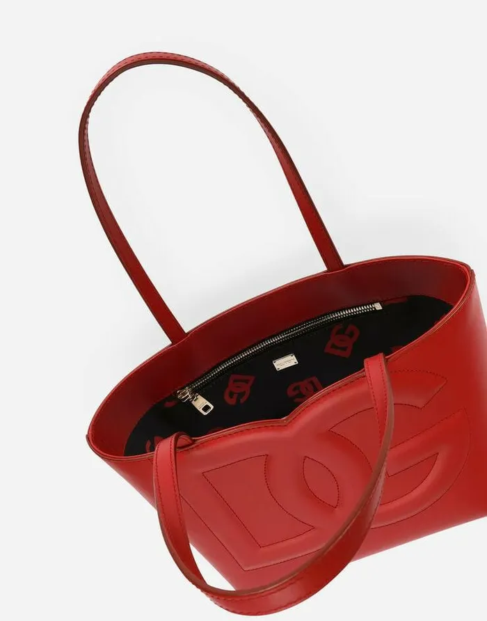 Dolce and Gabbana DG Logo Bag Women Small Calfskin DG Logo Shopper Red Dolce and Gabbana DG Logo Bag Women Small Calfskin DG Logo Shopper Red