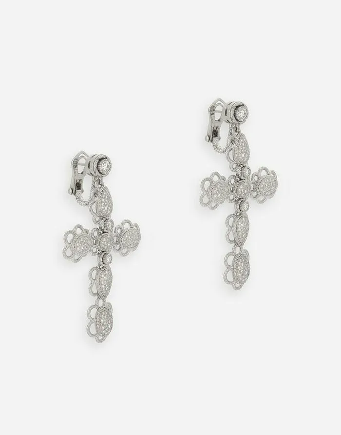 Dolce and Gabbana Earrings Women Easy Diamond Earrings In White Gold 18kt And Diamonds Pav White Dolce and Gabbana Earrings Women Easy Diamond Earrings In White Gold 18kt And Diamonds Pav White