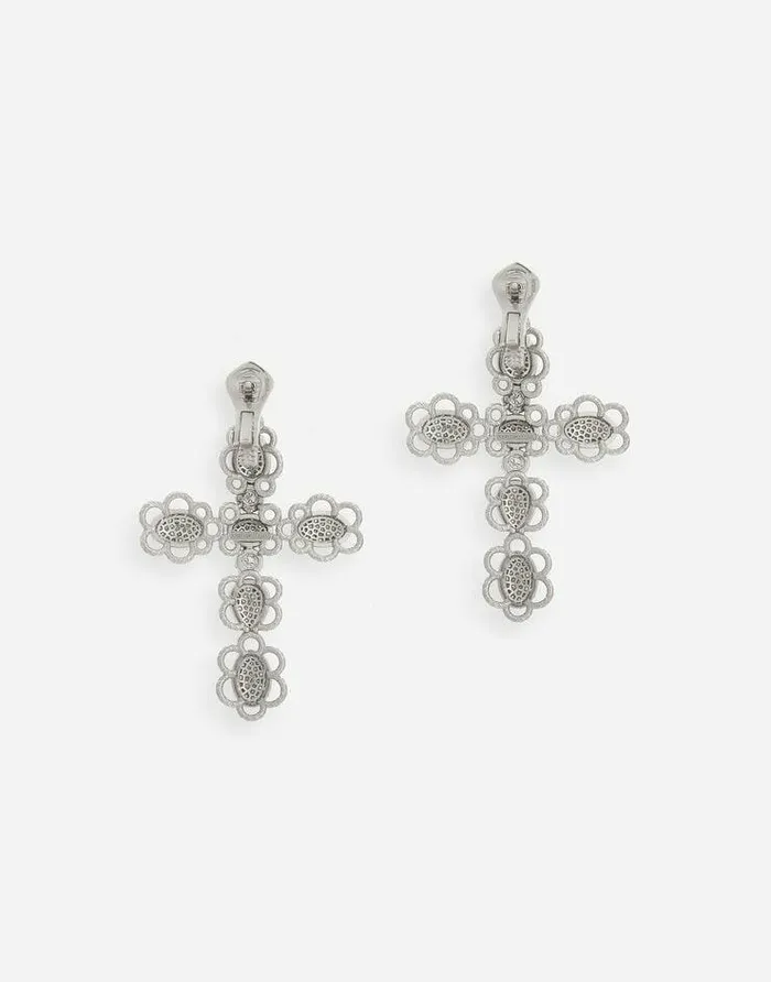 Dolce and Gabbana Earrings Women Easy Diamond Earrings In White Gold 18kt And Diamonds Pav White Dolce and Gabbana Earrings Women Easy Diamond Earrings In White Gold 18kt And Diamonds Pav White