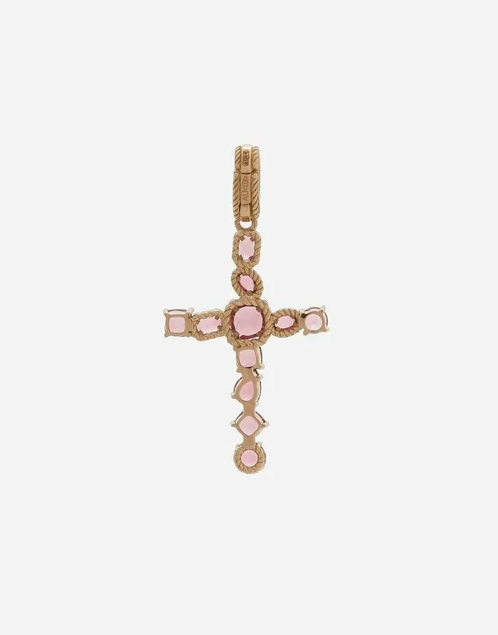 Dolce and Gabbana Necklaces Women Anna Charm In Red Gold 18kt With Pink Tourmalines Red