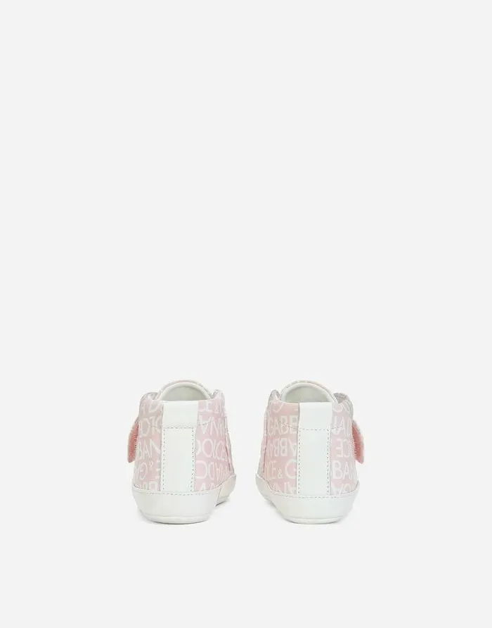 Dolce and Gabbana Newborn Boys039 Shoes 1620 Children Printed Nappa Leather Midtop Sneakers Pink