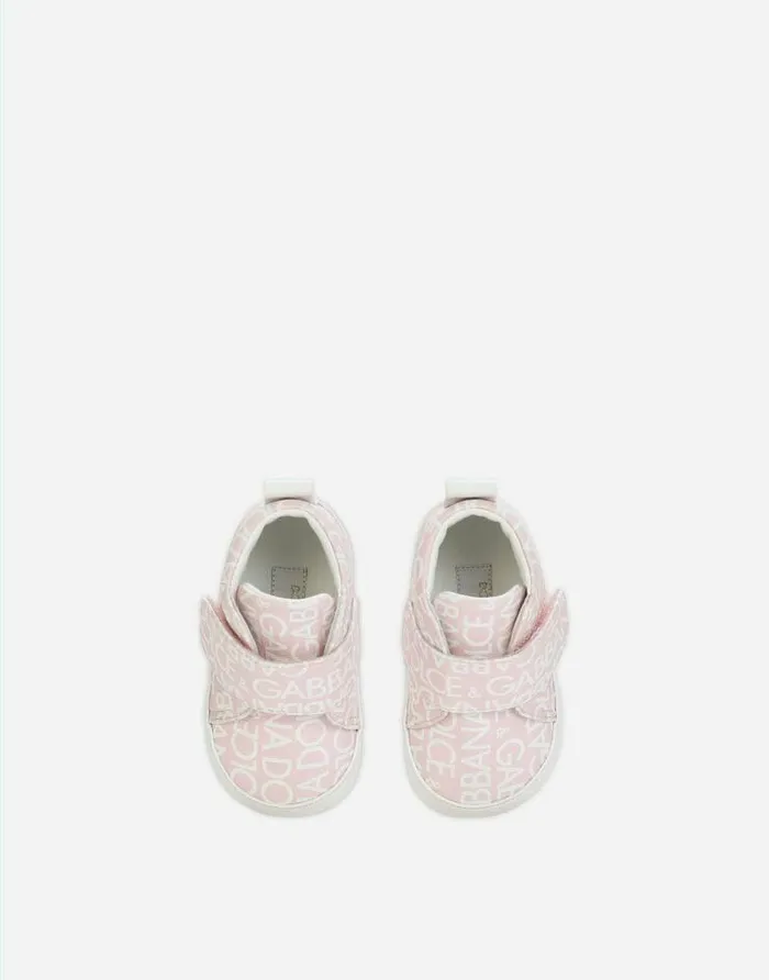 Dolce and Gabbana Newborn Boys039 Shoes 1620 Children Printed Nappa Leather Midtop Sneakers Pink
