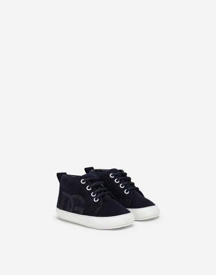 Dolce and Gabbana Newborn Boys039 Shoes 1620 Children Suede Sneakers With DG Logo Embroidery Multicolor Dolce and Gabbana Newborn Boys039 Shoes 1620 Children Suede Sneakers With DG Logo Embroidery Multicolor