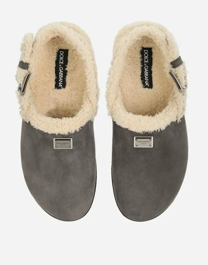 Dolce and Gabbana Sandals And Slides Men Nubuck Mules Multicolor
