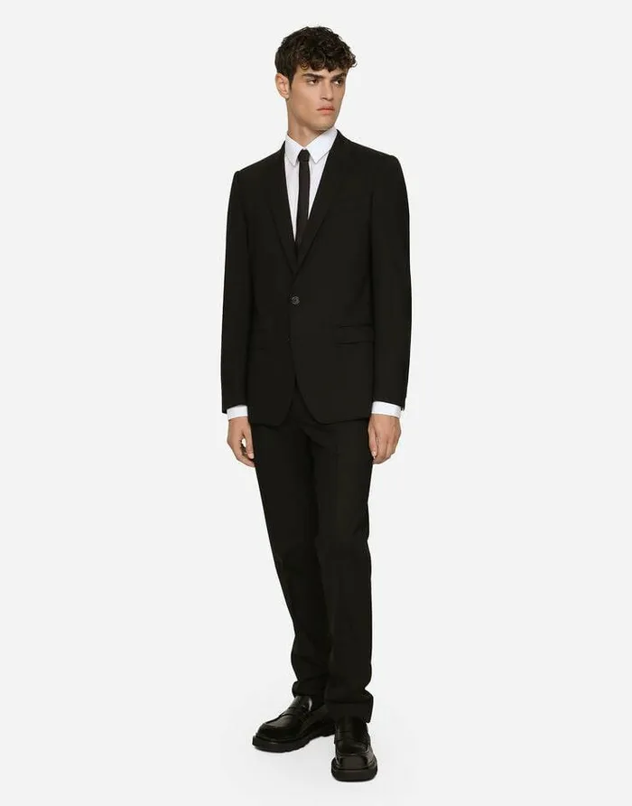 Dolce and Gabbana Shirts Men Stretch Poplin Goldfit Shirt White