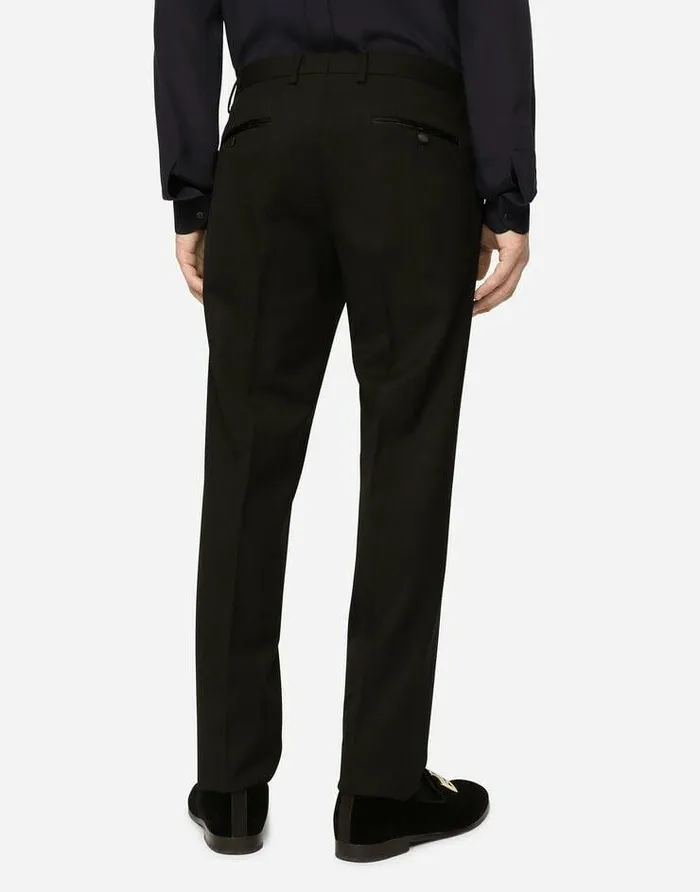 Dolce and Gabbana Suits And Blazers Men Threepiece Stretch Wool Siciliafit Suit With Rhinestones Black Dolce and Gabbana Suits And Blazers Men Threepiece Stretch Wool Siciliafit Suit With Rhinestones Black