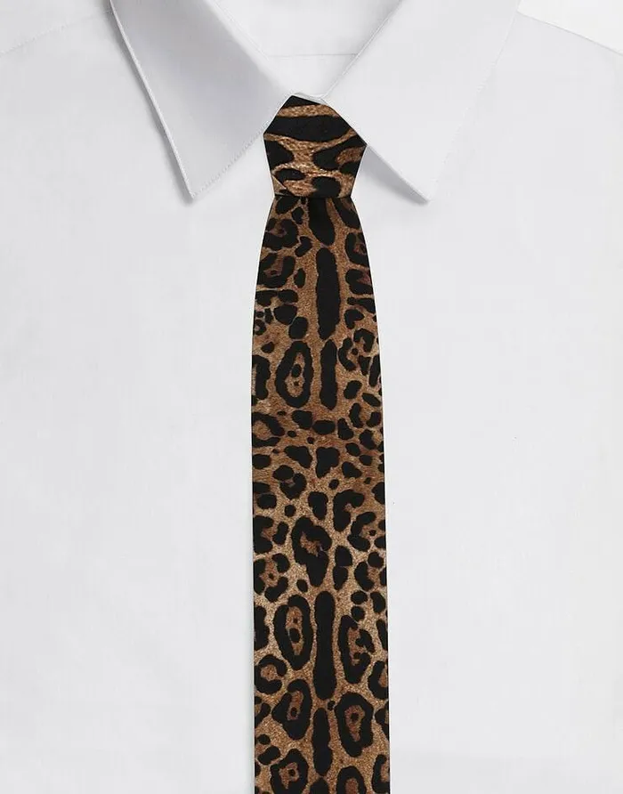 Dolce and Gabbana Ties And Pocket Squares Men 6cm Blade Tie In Leopardprint Silk Twill Animal Print Dolce and Gabbana Ties And Pocket Squares Men 6cm Blade Tie In Leopardprint Silk Twill Animal Print