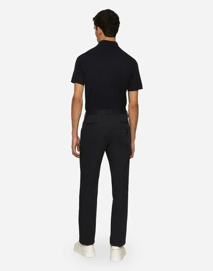 Dolce and Gabbana Trousers And Shorts Men Stretch Cotton Pants With Branded Tag Blue