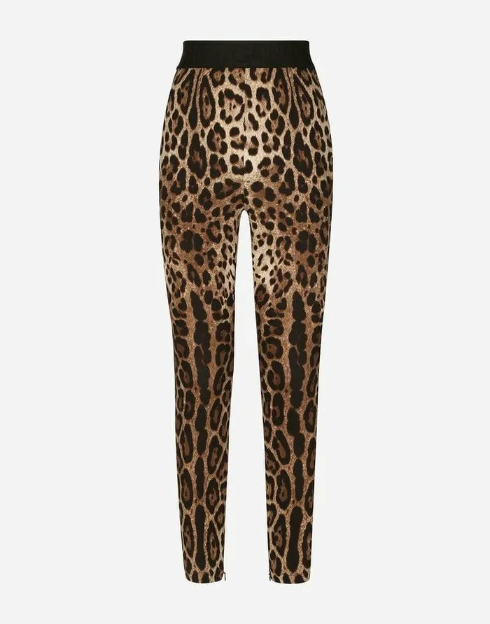 Dolce and Gabbana Trousers And Shorts Women Leopardprint Charmeuse Leggings Animal Print