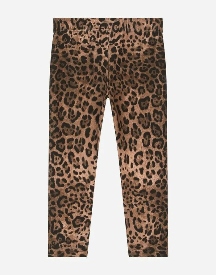 Dolce and Gabbana Trousers And Skirts Children Leopardprint Interlock Leggings Multicolor