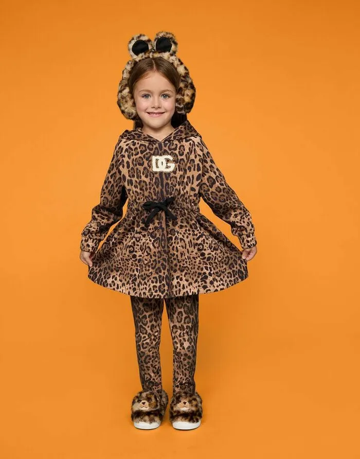 Dolce and Gabbana Trousers And Skirts Children Leopardprint Interlock Leggings Multicolor