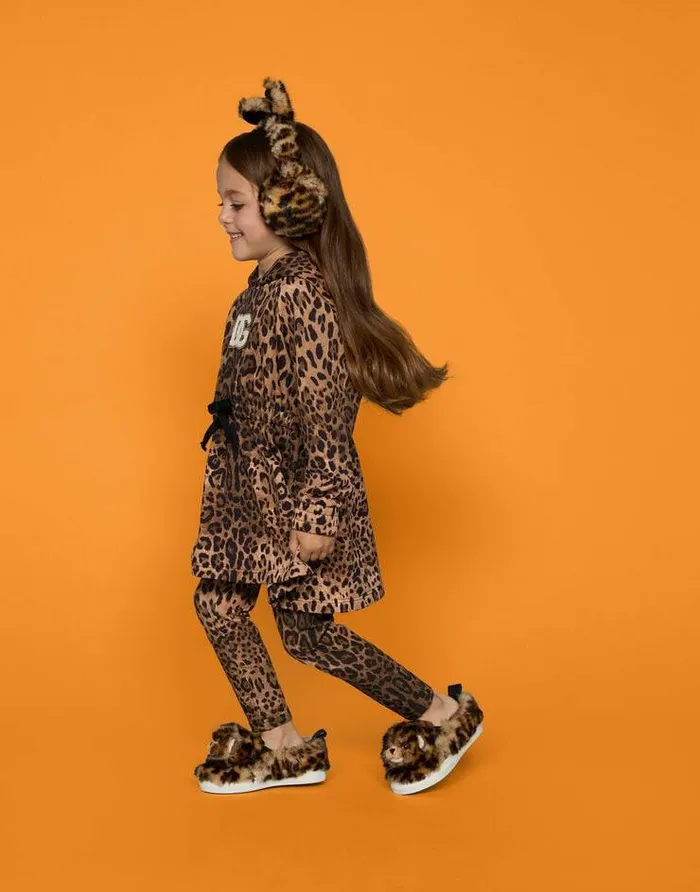 Dolce and Gabbana Trousers And Skirts Children Leopardprint Interlock Leggings Multicolor