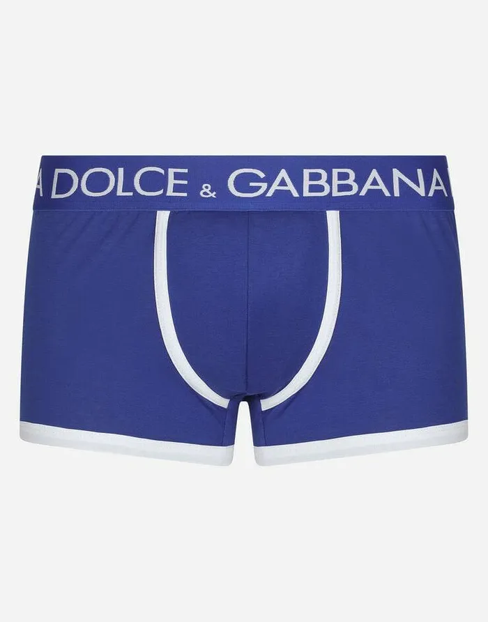 Dolce and Gabbana Underwear And Loungewear Men Twoway Stretch Jersey Boxers With Contrasting Piping Multicolor Dolce and Gabbana Underwear And Loungewear Men Twoway Stretch Jersey Boxers With Contrasting Piping Multicolor