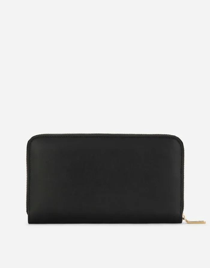 Dolce and Gabbana Wallets And Small Leather Goods Women Calfskin Ziparound DG Logo Wallet Black