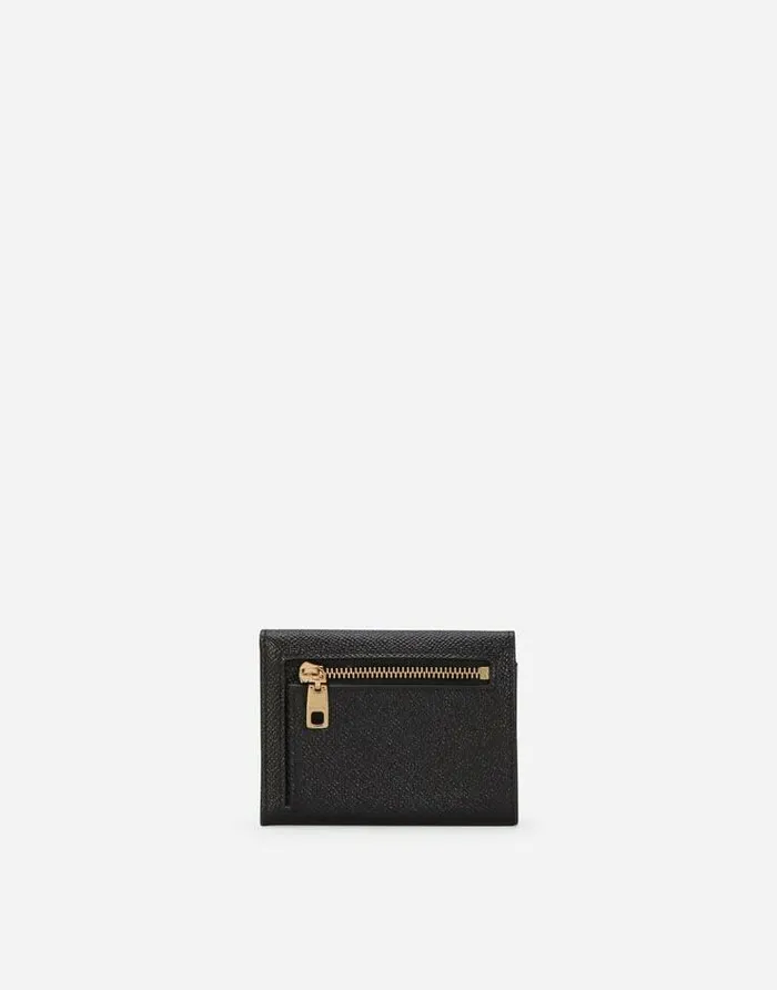 Dolce and Gabbana Wallets And Small Leather Goods Women Dauphine Calfskin Wallet With Branded Tag Black Dolce and Gabbana Wallets And Small Leather Goods Women Dauphine Calfskin Wallet With Branded Tag Black