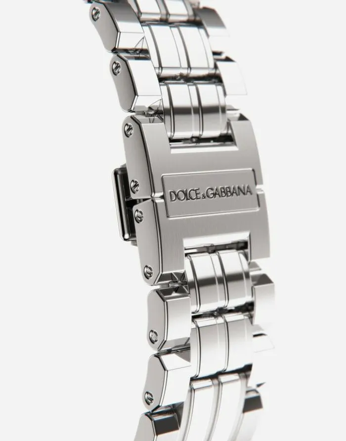 Dolce and Gabbana Watches Men DG7Gems Steel Watch With Light Blue Topazes Steel