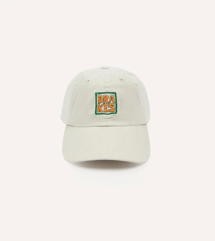 Drake039s Antique White Drake039s Emblem Cotton Corduroy Baseball Cap 8211 Accessories