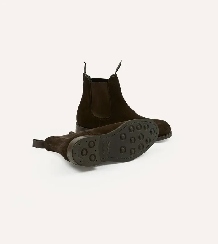 Drake039s Dark Brown Suede Hancock Goodyear Welted Chelsea Boot 8211 Footwear