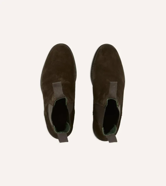 Drake039s Dark Brown Suede Hancock Goodyear Welted Chelsea Boot 8211 Footwear