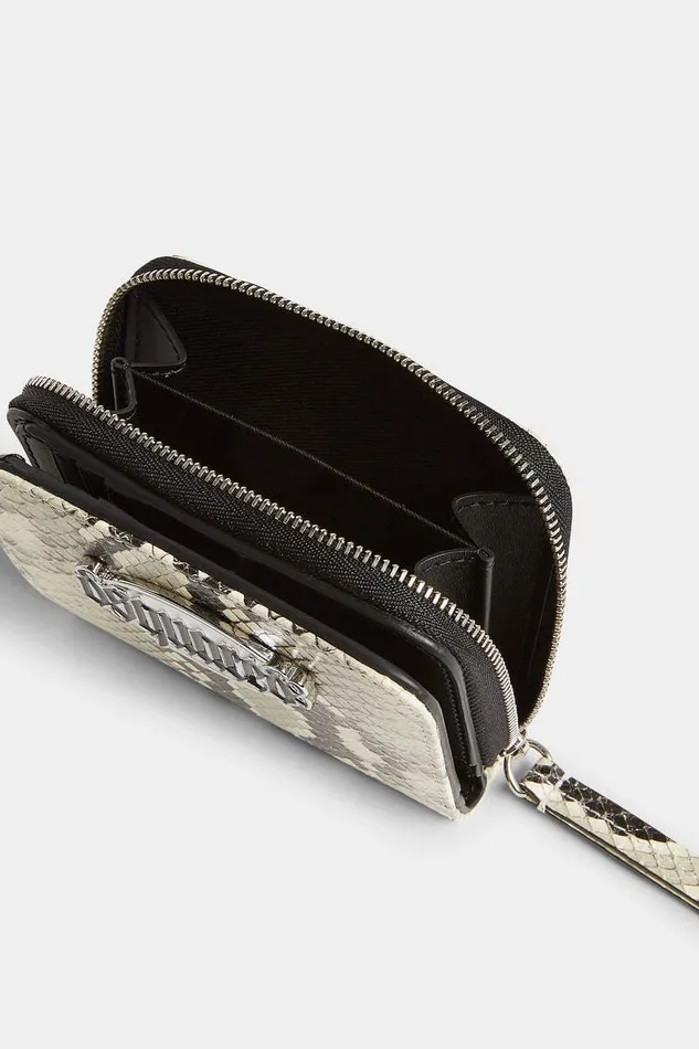 Dsquared2 Small Leather Goods Python Gothic Leather Zip Wallet Rock 8211 Women